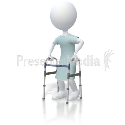 Stick Figure Patient With Walker   Medical And Health   Great Clipart