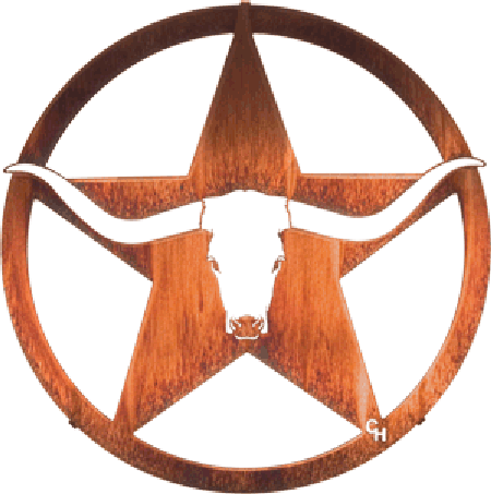 Texas Longhorn Steer Lone Star Western Decor Metal Wall Art