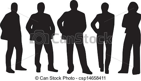 Vector Clip Art Of Team Workers   Silhouette Of Team Of Worker Group    