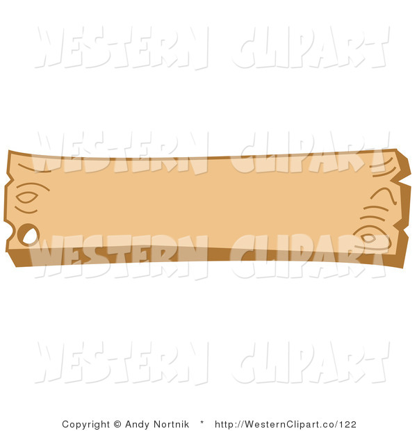 Vector Western Clip Art Of A Blank Wooden Western Style Sign With A