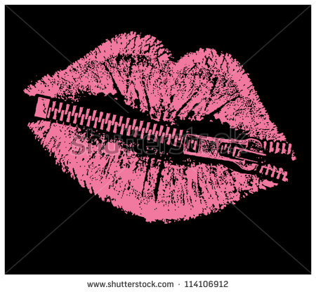 Zipped Lips Stock Vector Illustration 114106912   Shutterstock