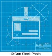 Badge Icon   Vector Blueprint Badge Icon On Engineer Or