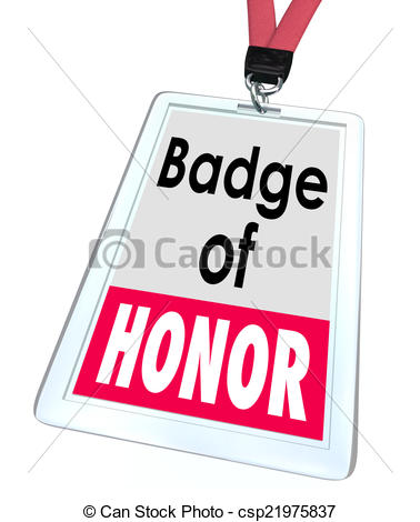 Badge Of Honor Words On An Employee Name Or Identification Badge As