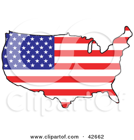 Clipart Illustration Of A Map Of The Continental United States With A