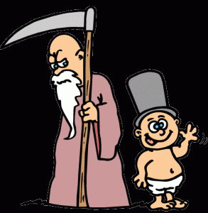 Clipart Old Father Time And Baby New Year