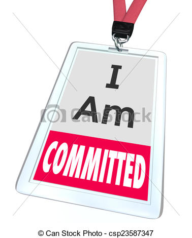 Drawing Of I Am Committed Employee Worker Badge Name Tag Dedication