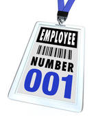 Employee Number 1 Badge And Lanyard   Clipart Graphic