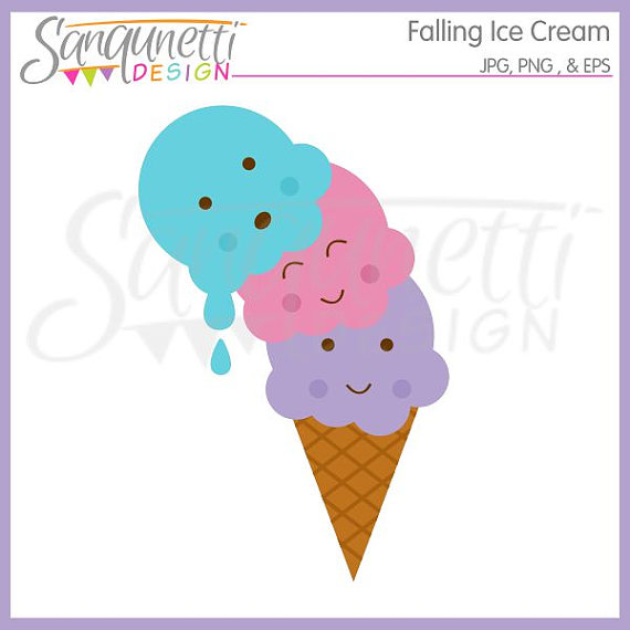 Falling Ice Cream Clipart Commercial Use License Included