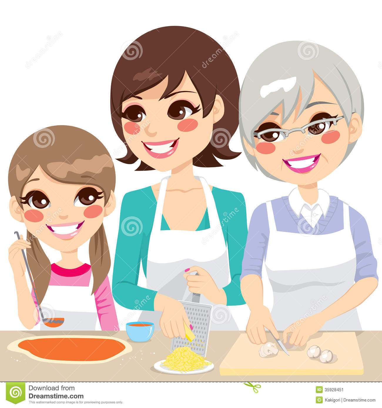 Family Cooking Pizza Together Stock Image   Image  35928451