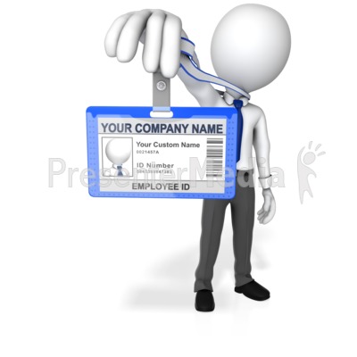 Figure Holding Out Id Badge   Science And Technology   Great Clipart    