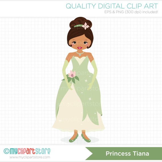 Frog Princess   Princess Tiana Clip Art   Digital Clipart   Instant