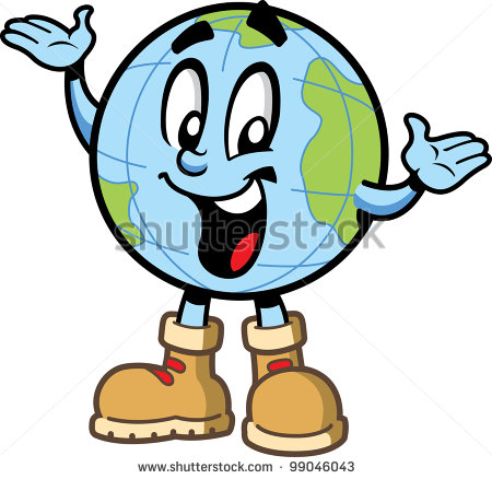 Happy Smiling Globe World Travel Explorer Cartoon Character With    