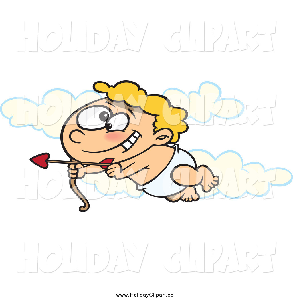 Larger Preview  Holiday Vector Clip Art Of A Blond Baby Cupid Flying