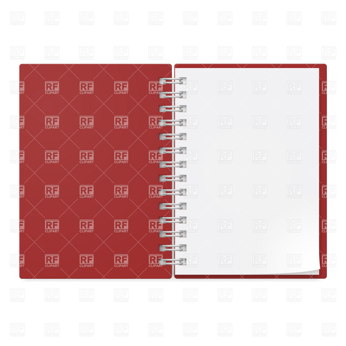 Open Notebook With Ring Binder Download Royalty Free Vector Clipart