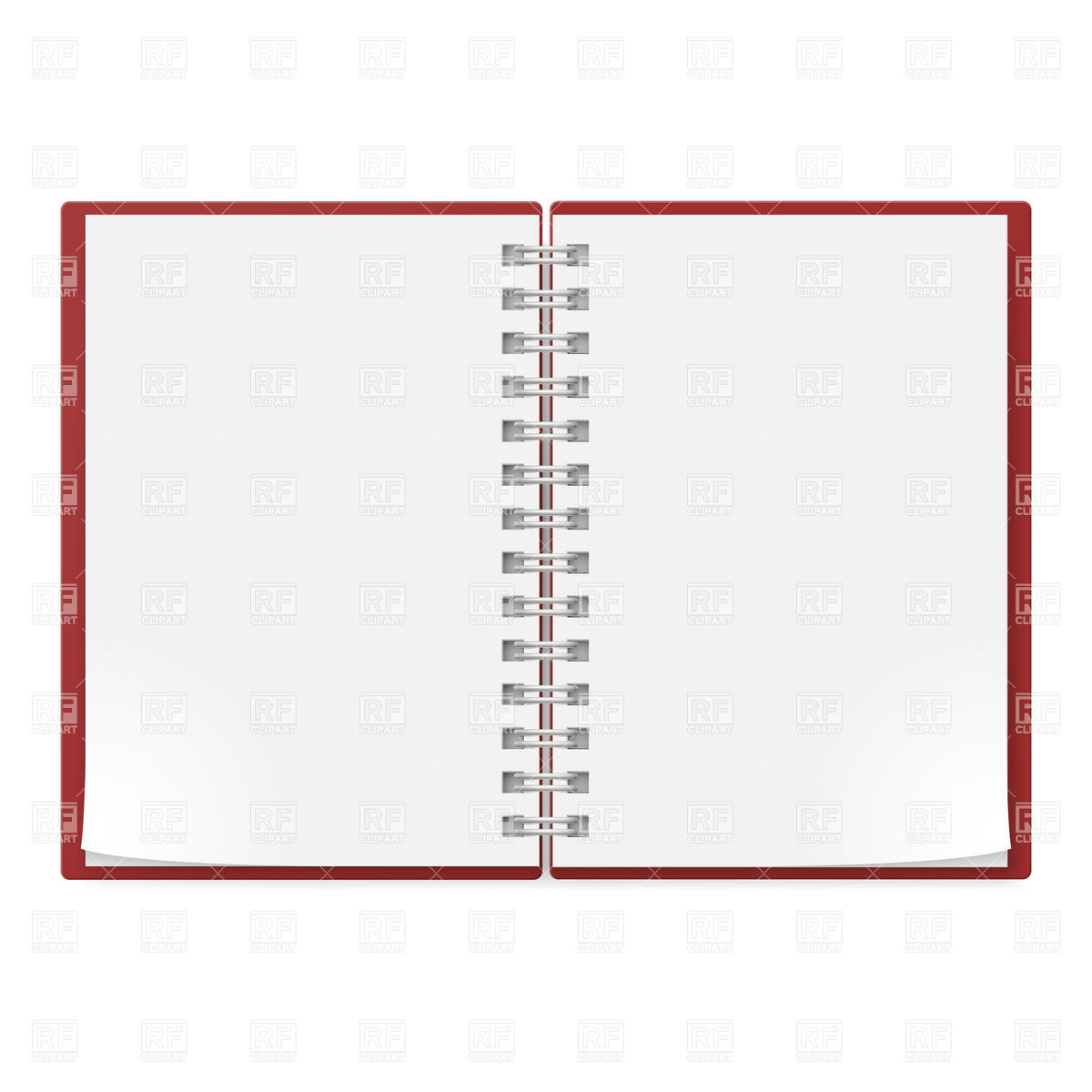 Open Spiral Notebook With Blank Pages Download Royalty Free Vector