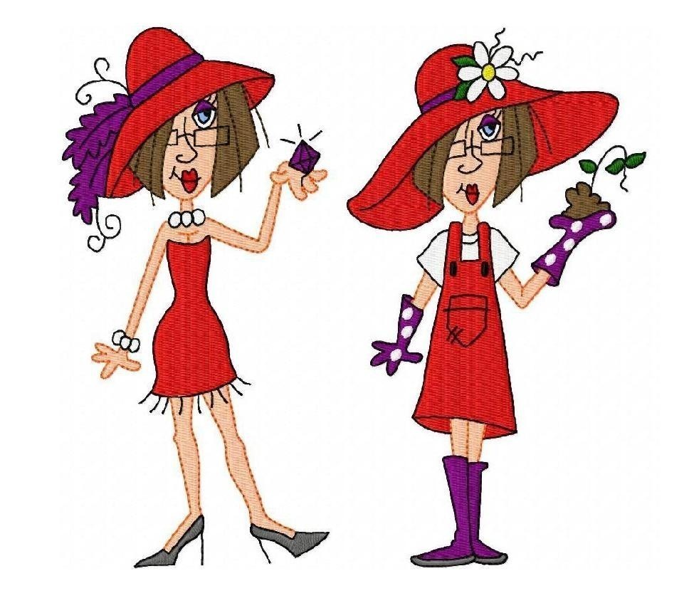 Red Hat Ladies Clipart Jj S Red Hat Parade 5x7
