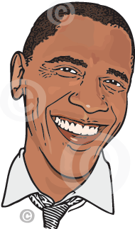 Royalty Free Cartoon Barack Obama Clip Art Character