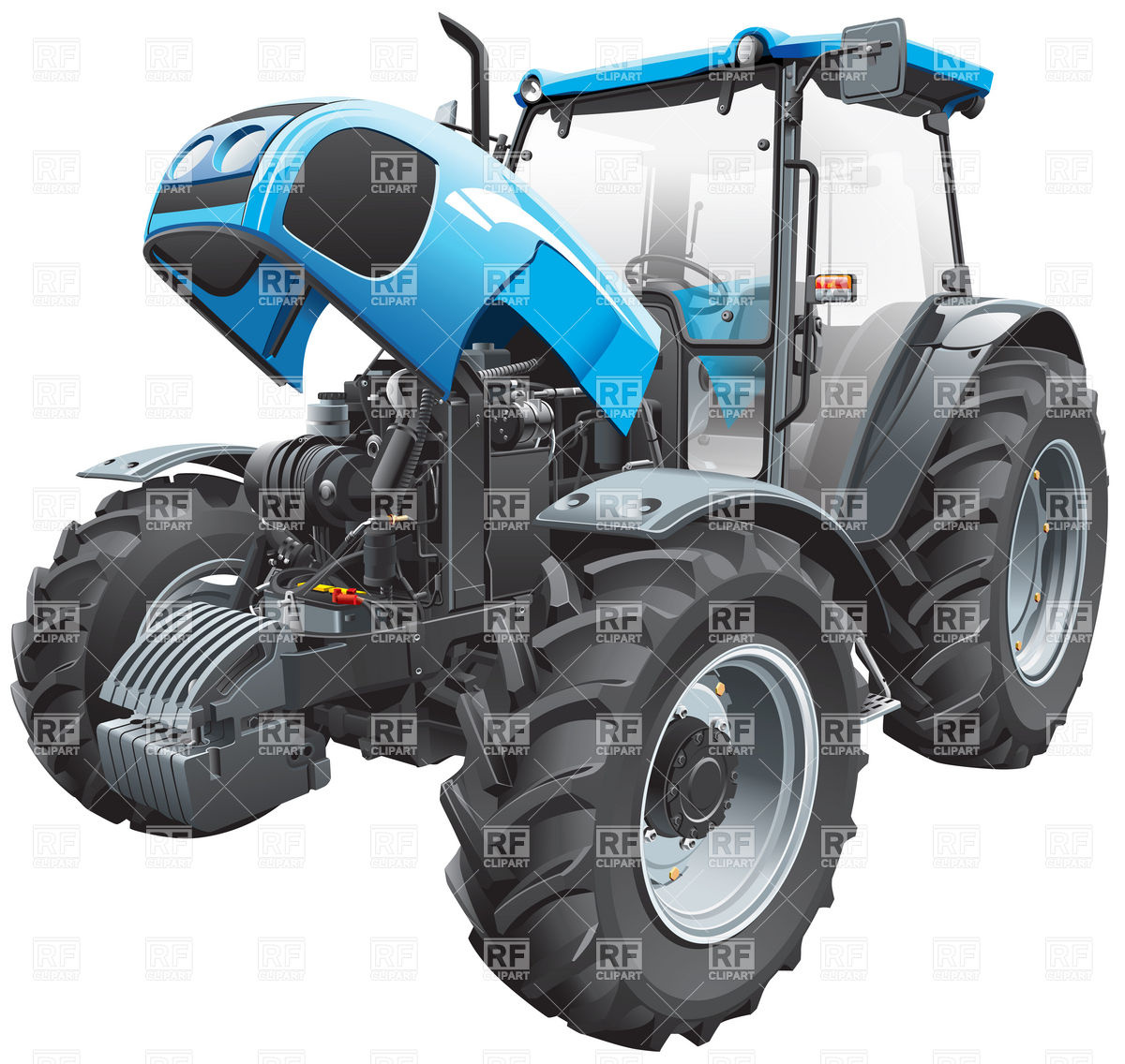     Tractor With Open Hood Download Royalty Free Vector Clipart  Eps