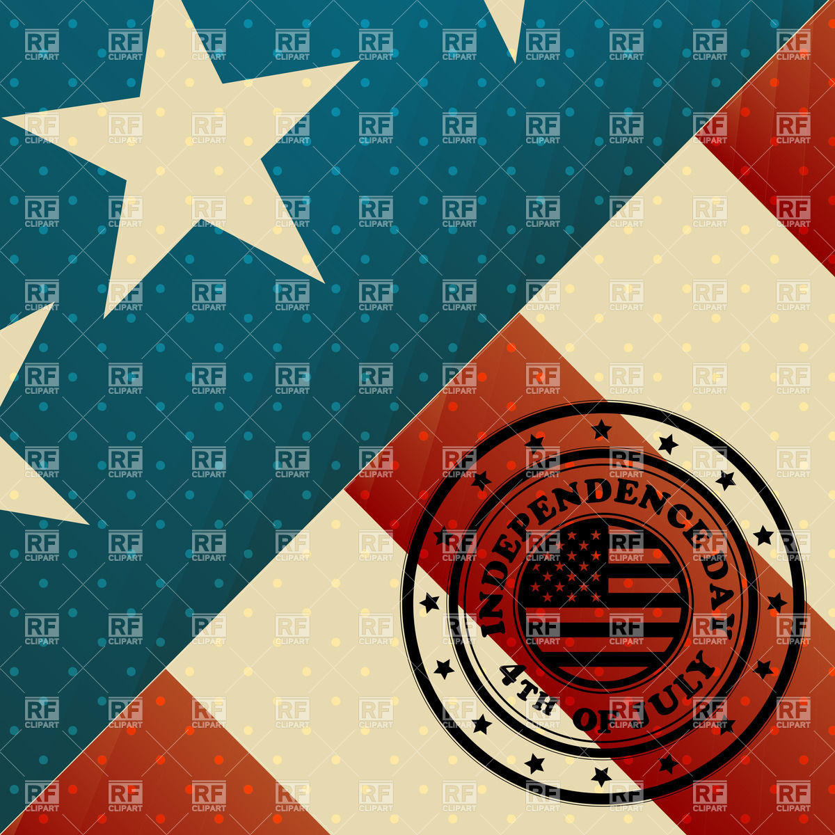 Usa Flag And Independence Day Stamp 24097 Design Elements Download