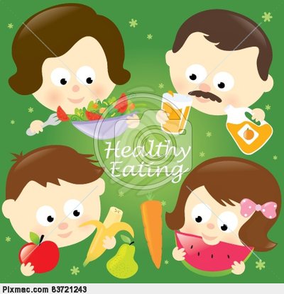 Vector Image Of Healthy Eating Family   Vector Graphics And Images