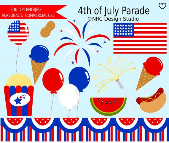 4th Of July Clip Art   4th Of July Parade Clipart   Fourth Of July Di
