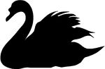 Black Vector Silhouette Of Swan Stock Illustration