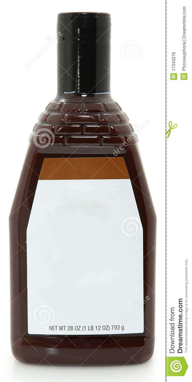Blank Label 28oz Bottle Bbq Barbecue Sauce Royalty Free Stock Image