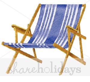 Blue Beach Chair Clipart   Party Clipart   Backgrounds