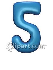 Blue Bubble Number 5   Royalty Free Clipart Picture
