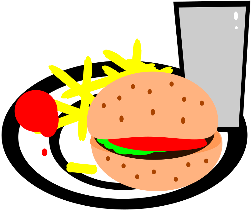Burger And Chips By Peterbrough   A Plate Of Typical Fast Food