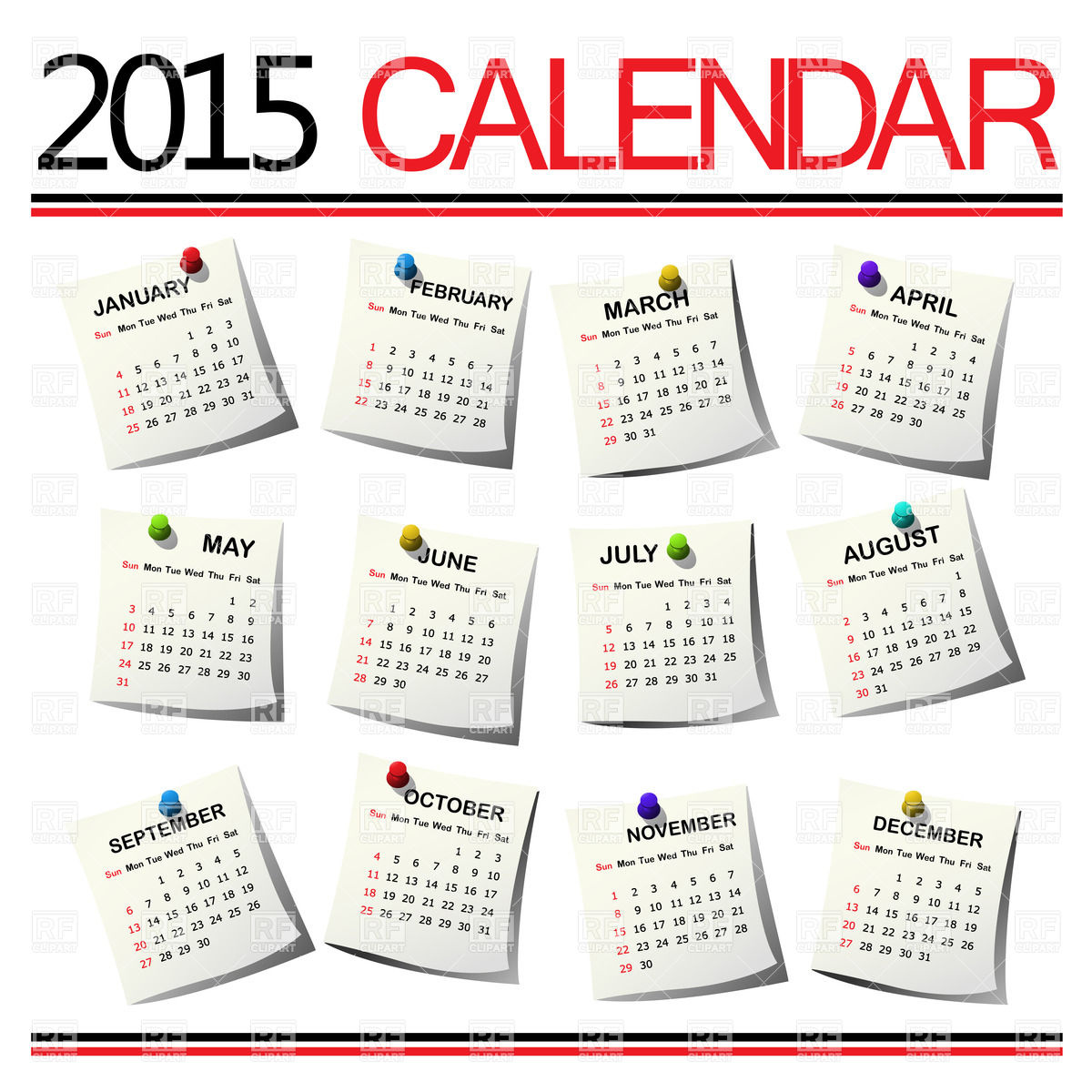 Calendar For 2015 Year For All Months Calendars Layouts Download