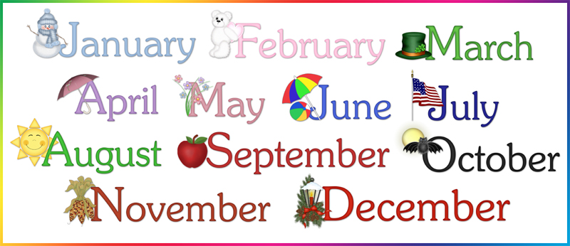 Calendar Months   Word Art    3 95   Dainty Doodles