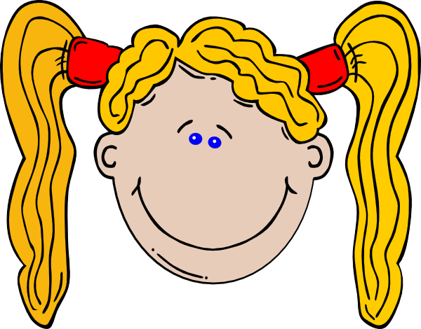 Cartoon Girl With Long Yellow Hair Clip Art At Clker Com   Vector Clip