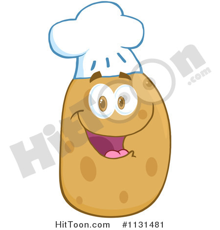 Cartoon Of A Happy Chef Potato Mascot   Royalty Free Vector Clipart    