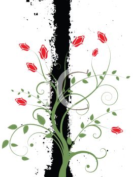 Climbing Vine Floral Background   Royalty Free Clip Art Image