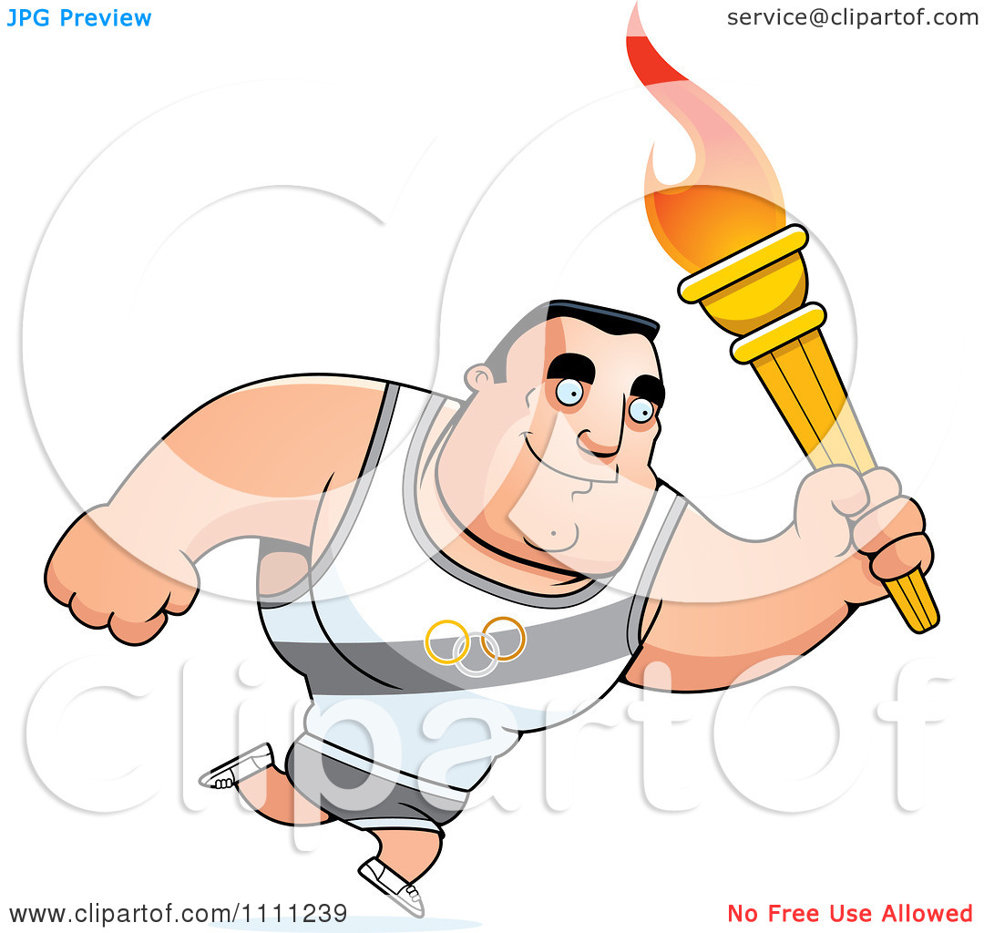 Clipart Buff Olympic Athlete Man Running Fear Royalty Free Vector