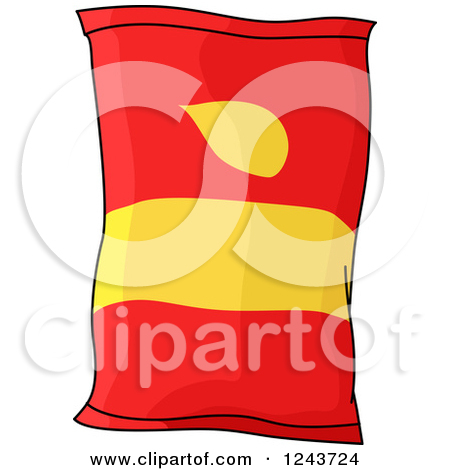 Clipart Of A Potato Chip Bag   Royalty Free Vector Illustration By