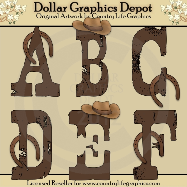 Country Western Clip Art Borders Country Western Alphas