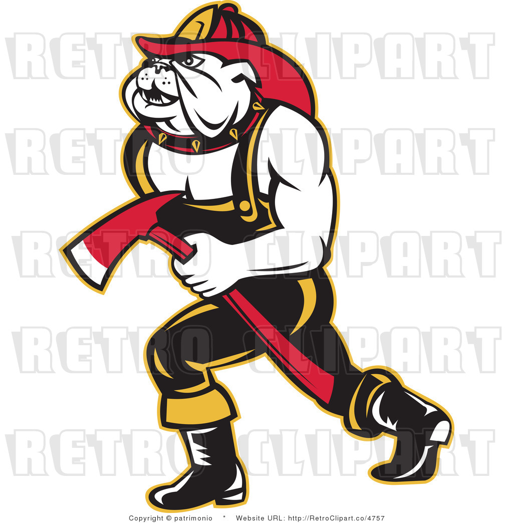 Firefighter Dog Clipart Royalty Free Retro Bulldog Fire Fighter By    