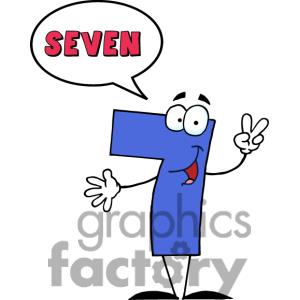 Free 3459 Friendly Number 7 Seven Guy With Speech Bubble Clipart