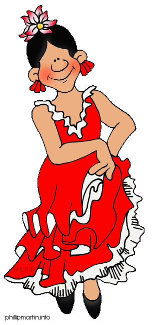 Free National Costumes Clip Art By Phillip Martin Spanish Woman