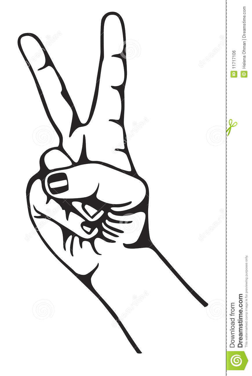 Hand Peace Sign Clipart Hand Peace 11717106 Jpg