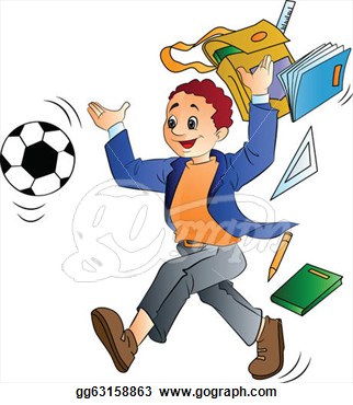 Man Throwing School Things Illustration  Stock Clipart Gg63158863