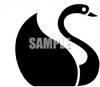 Silhouette Of A Swan   Royalty Free Clipart Picture