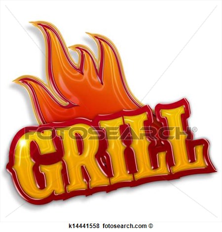 Stock Illustration Of Hot Grill Label Isolated On White Background