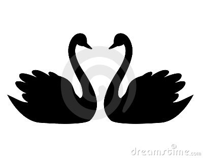 Swan Couple In Love Illustration Isolated On White Background  Can Use