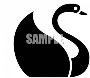Swan Silhouette   Royalty Free Clipart Picture