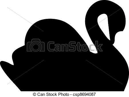 Vectors Illustration Of Swan Silhouette Csp8694087   Search Clipart