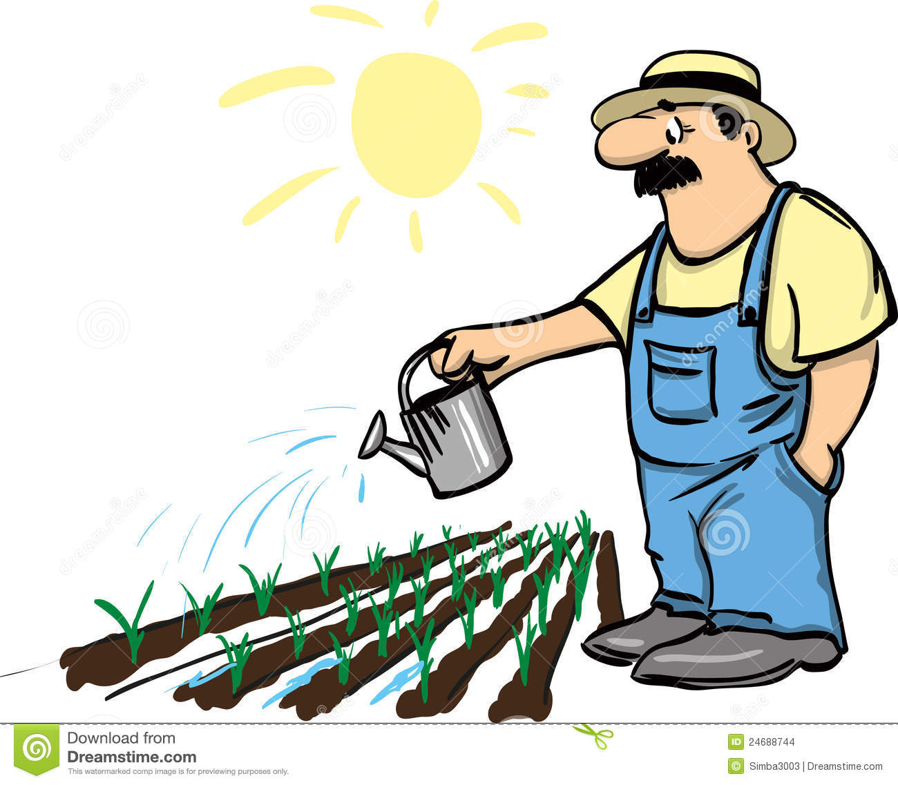 Watering The Garden Stock Images   Image  24688744