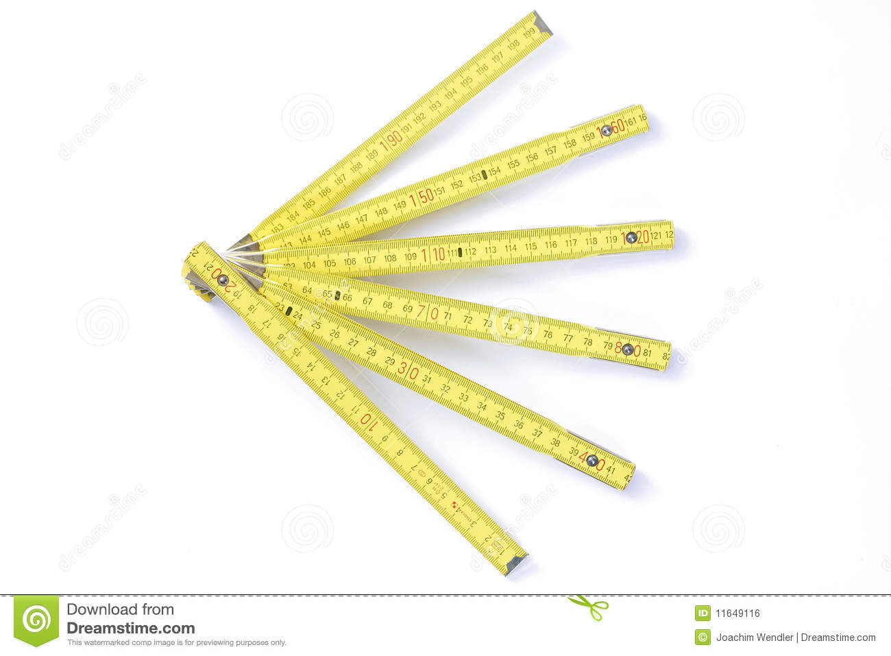 Yellow Folding Measuring Stick Royalty Free Stock Image   Image